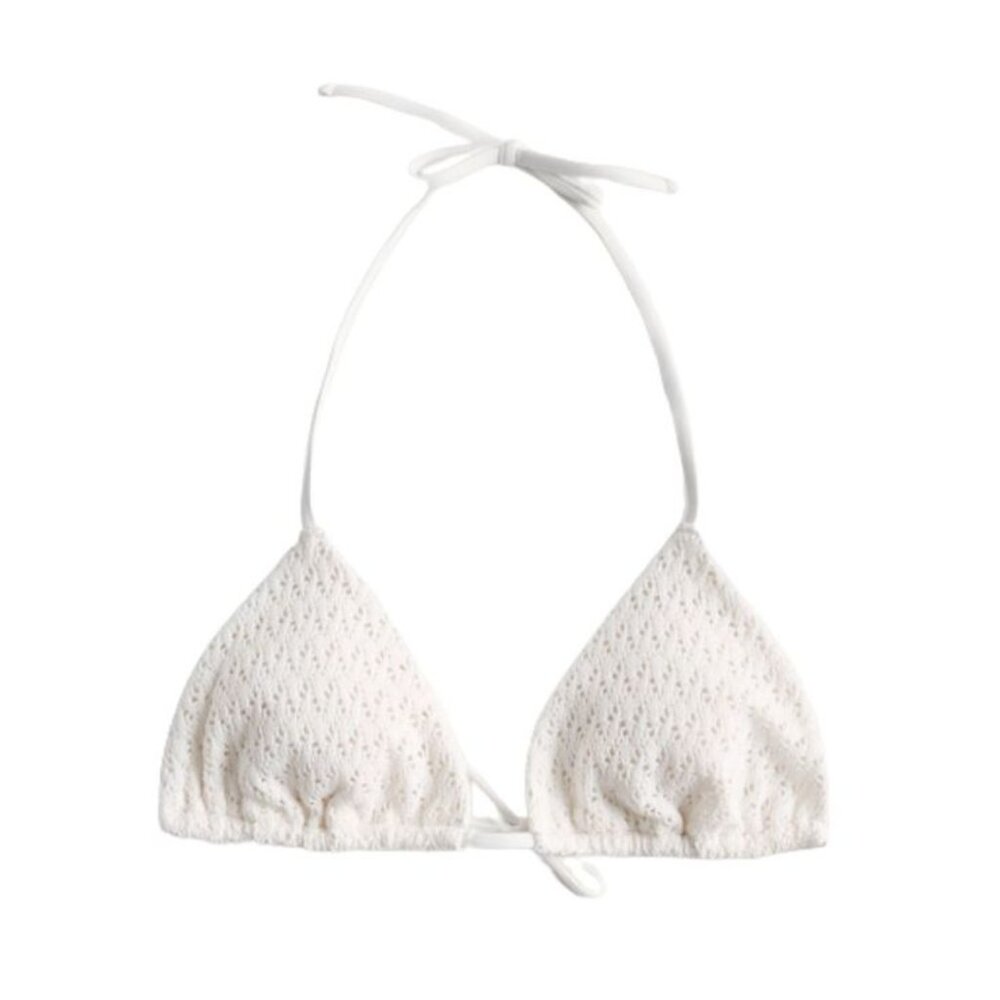 PQ‎ Swim White Textured Triangle Bikini Top SAW-130R – Women’s M NWT